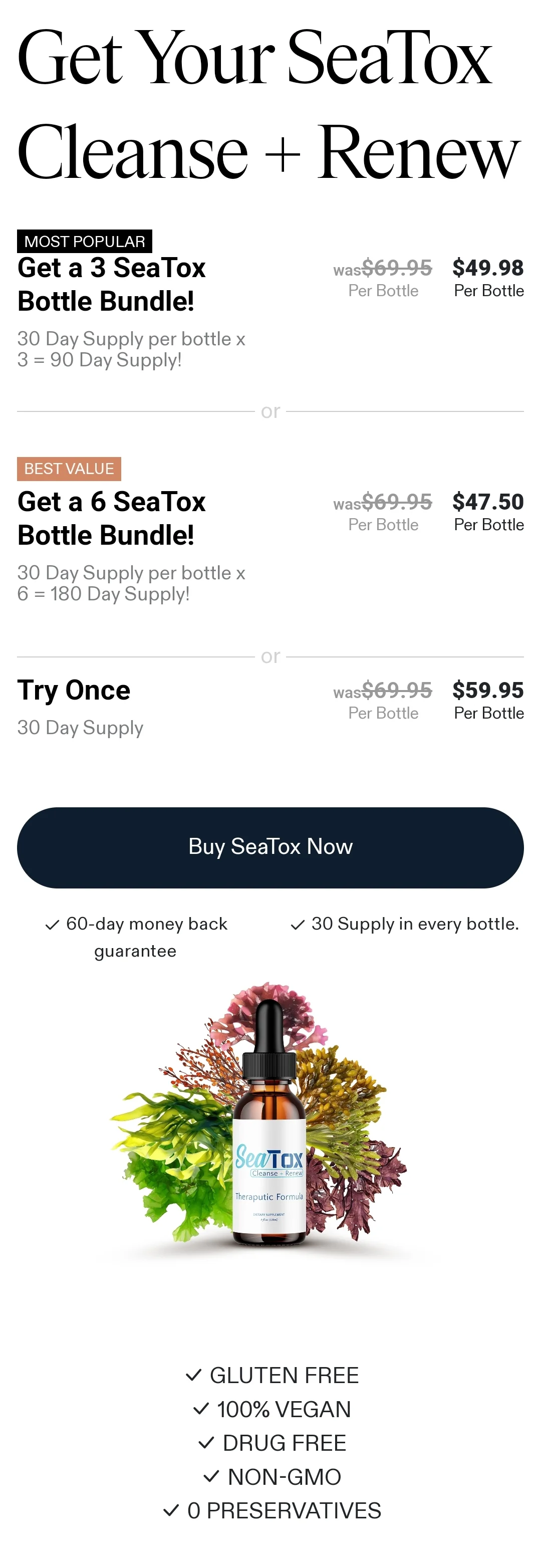 SeaTox Pricing